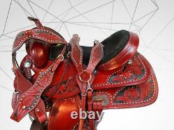 Rodeo Western Saddle Used Barrel Racing Trail Pleasure Leather Tack 15 16 17 18