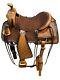 Roper Saddle Tan Color Leather Brown Suede Leather Seat With Hand Carbine Tooled