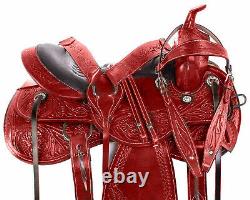 Roping Saddle Used Ranch Pleasure Tooled Leather Western Horse Tack Set 16 17