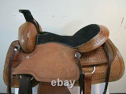 Roping Saddle Used Ranch Pleasure Tooled Leather Western Horse Tack Set 16 17