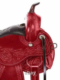 Roping Saddle Used Ranch Pleasure Tooled Leather Western Horse Tack Set 16 17