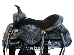 Roping Saddle Western Horse Tooled Leather 15 16 17 18 Used Pleasure Tack Set