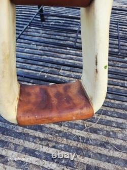 Ruff's 16 Brown Tooled Leather Roping saddle Model 520 sunflower tooling