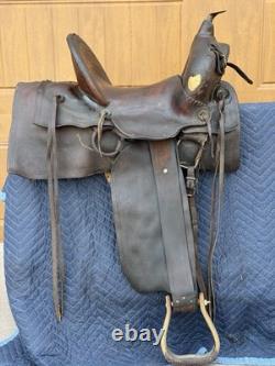 S. C. Gallup Vintage Western Saddle 1890's High back Super RARE