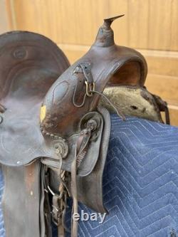 S. C. Gallup Vintage Western Saddle 1890's High back Super RARE
