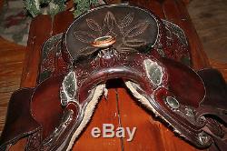 SALE VTG 14 Circle Y Brown Leather Professional Show Horse Western Saddle NICE4