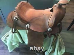 SIMCO SUPREME Western Saddle 14 Vintage Tooled Leather Ranching Western Cowboy