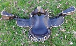 SIMCO Western Children's Black Saddle- 12 Seat -Silver Conchos & Accents-GREAT