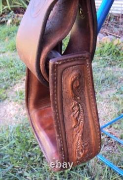SIMCO Western Show / Parade Saddle- 15 -SILVER HEARTS- Tooled Design -STUNNING