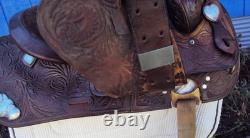 SIMCO Western Show / Parade Saddle- 15 -SILVER HEARTS- Tooled Design -STUNNING