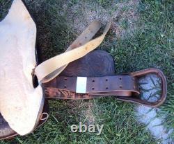 SIMCO Western Show / Parade Saddle- 15 -SILVER HEARTS- Tooled Design -STUNNING