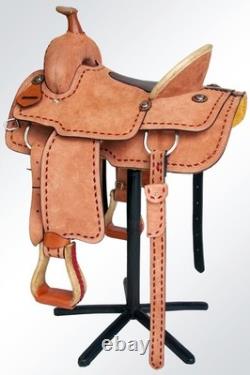 SS 16 In Western Horse Saddle Genuine Leather Trail Roping Ranch Tack Set