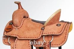 SS 16 In Western Horse Saddle Genuine Leather Trail Roping Ranch Tack Set
