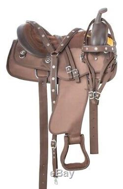 SYNTHETIC WESTERN PLEASURE TRAIL SHOW BARREL HORSE SADDLE TACK 17 in USED
