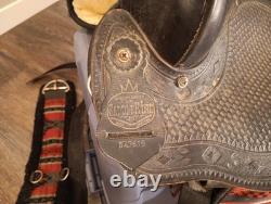 Saddle King Cordura Western Horse Saddle 16 Red Aztec Design. RARE VTG. SADDLE