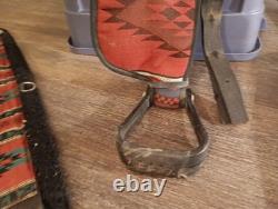 Saddle King Cordura Western Horse Saddle 16 Red Aztec Design. RARE VTG. SADDLE