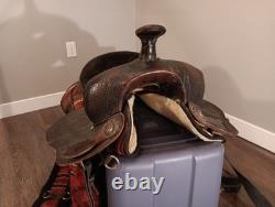 Saddle King Cordura Western Horse Saddle 16 Red Aztec Design. RARE VTG. SADDLE