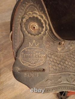 Saddle King Cordura Western Horse Saddle 16 Red Aztec Design. RARE VTG. SADDLE