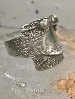 Saddle ring southwest band cowgirl cowboy size 10 sterling silver women girls