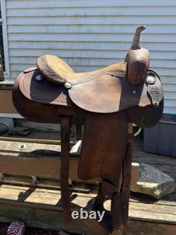 Santa Fe Saddlery 16 Pleasure/cutting Saddle, Brown Leather, Traditional