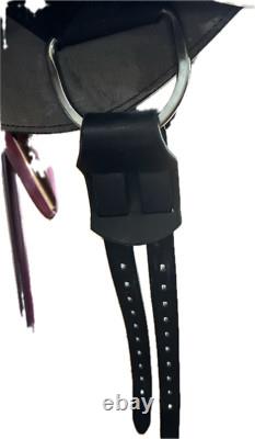 Schleese Cadence Western Dressage Saddle 16 Seat Black Floral Tooling