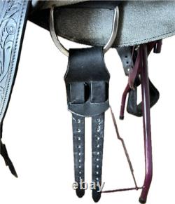 Schleese Cadence Western Dressage Saddle 16 Seat Black Floral Tooling