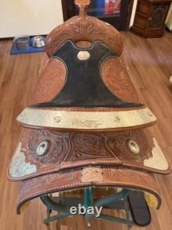 Showman Corriente Western Show Saddle 15 Inch Silver Tooled