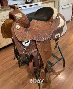 Showman Corriente Western Show Saddle 15 Inch Silver Tooled