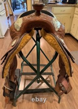 Showman Corriente Western Show Saddle 15 Inch Silver Tooled
