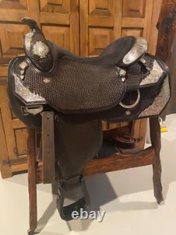 Silver Mesa Western Show saddle with headstall and breastcollar
