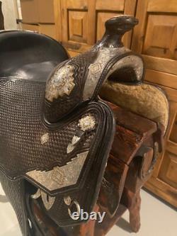 Silver Mesa Western Show saddle with headstall and breastcollar
