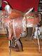 Silver Ted Flowers Parade Saddle, Bridle, Breastplate Rare Brown Leather