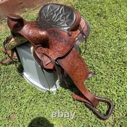 Simco 7420 Western Saddle 16 Seat Show Walnut Arabian Round Skirt USA Made
