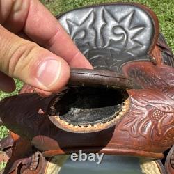 Simco 7420 Western Saddle 16 Seat Show Walnut Arabian Round Skirt USA Made