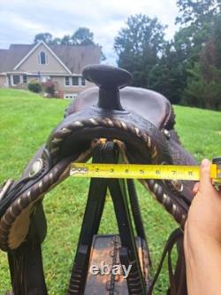 Simco Tooled and Silver Plated Arabian Western Pleasure Show Saddle 15 in Seat