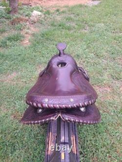 Simco Tooled and Silver Plated Arabian Western Pleasure Show Saddle 15 in Seat
