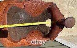 Simco Western Pleasure / Trail Saddle 15 Seat Honey Brown, Hand Tooled
