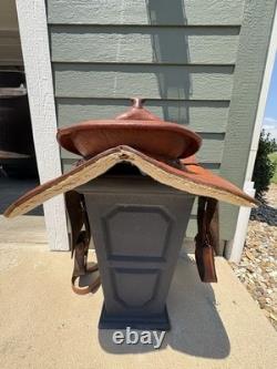 Simco Western Pleasure / Trail Saddle 15 Seat Honey Brown, Hand Tooled