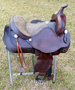 Simco Western Pleasure Trail Saddle 16 Inch Padded Seat Brown Leather #8695 USA
