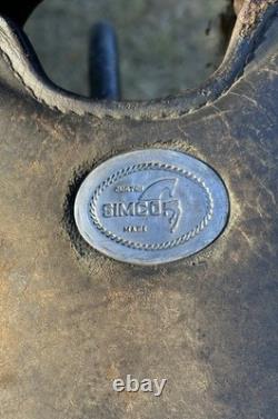 Simco Western Pleasure Trail Saddle 16 Inch Padded Seat Brown Leather #8695 USA