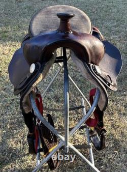 Simco Western Pleasure Trail Saddle 16 Inch Padded Seat Brown Leather #8695 USA