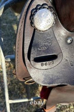 Simco Western Pleasure Trail Saddle 16 Inch Padded Seat Brown Leather #8695 USA