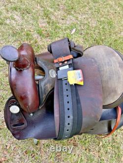 Simco Western Pleasure Trail Saddle 16 Inch Padded Seat Brown Leather #8695 USA