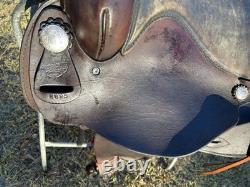 Simco Western Pleasure Trail Saddle 16 Inch Padded Seat Brown Leather #8695 USA