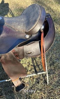 Simco Western Pleasure Trail Saddle 16 Inch Padded Seat Brown Leather #8695 USA