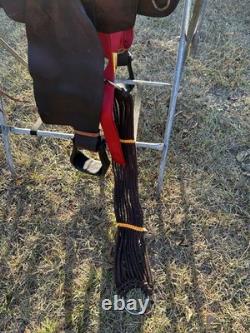 Simco Western Pleasure Trail Saddle 16 Inch Padded Seat Brown Leather #8695 USA