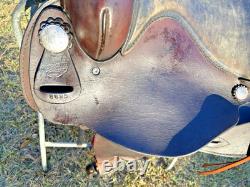 Simco Western Pleasure Trail Saddle 16 Inch Padded Seat Brown Leather #8695 USA