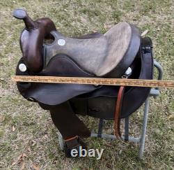 Simco Western Pleasure Trail Saddle 16 Inch Padded Seat Brown Leather #8695 USA