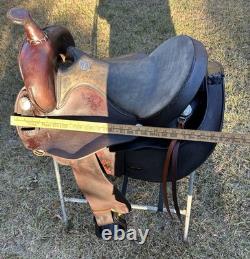 Simco Western Pleasure Trail Saddle 16 Inch Padded Seat Brown Leather #8695 USA