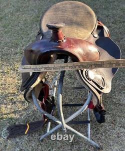 Simco Western Pleasure Trail Saddle 16 Inch Padded Seat Brown Leather #8695 USA